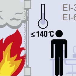 EI60 1919/16 60F Clearview matowy ognioodporny pustak szklany luksfer