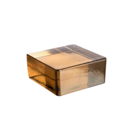 Cegła szklana bursztynowa Siena - Vetropieno Blu Quadrato (połówka)